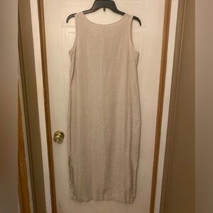 Talbots Sleeveless Irish Linen Dress in Light Beige